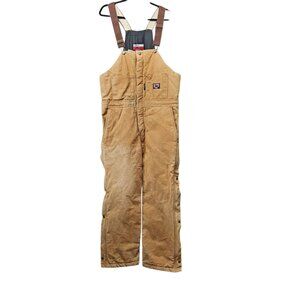Walls Blizzard Pruf Bibb Coveralls Insulated Outerwear Workwear Tan Overalls
